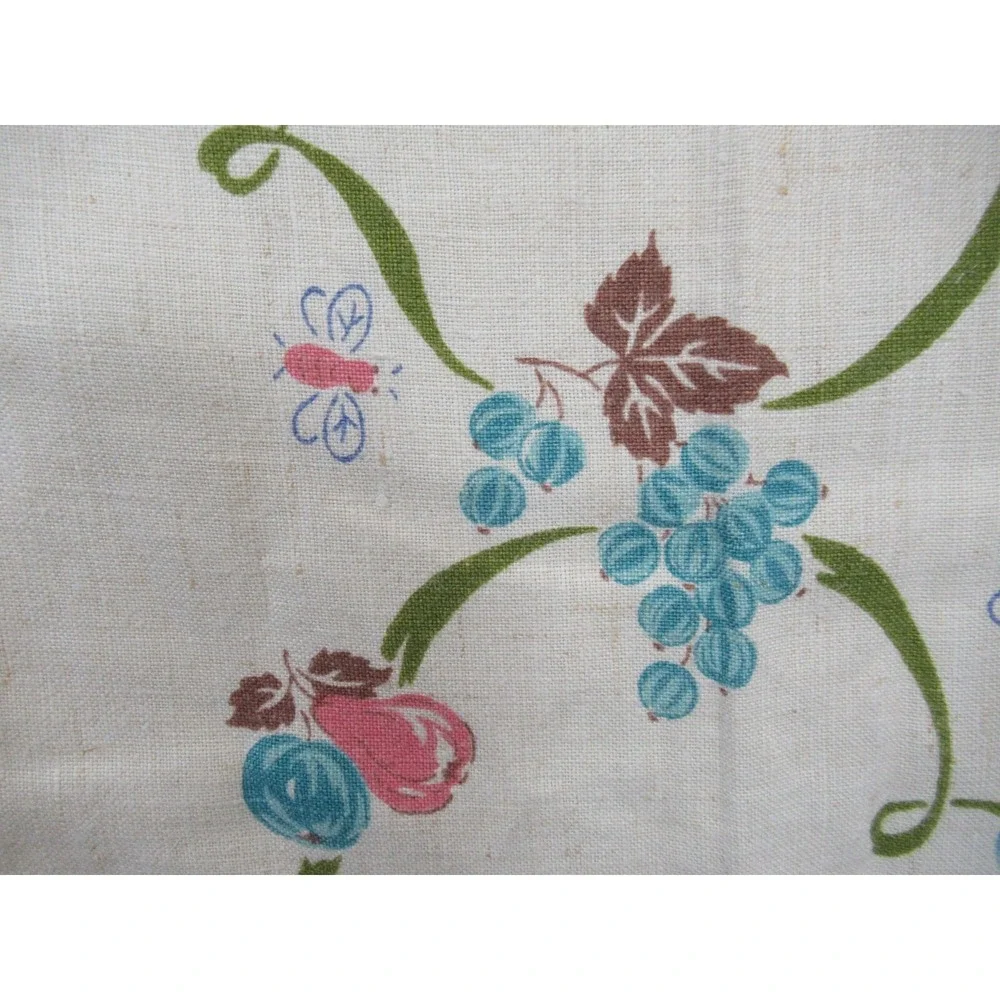 Vintage Fruit Print Cotton Blend Tablecloth 49